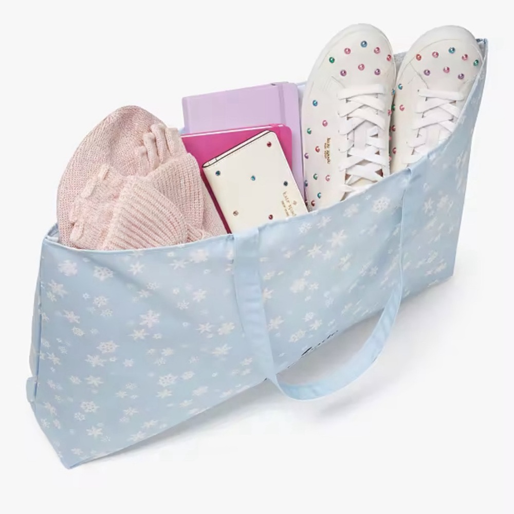 Kate Spade‎ canvas Snowflake Tote reusable shopping bag